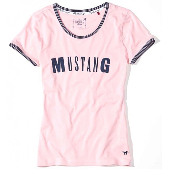 Dámske ružové tričko s podtlačou Lorena MUSTANG