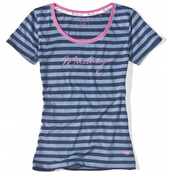 Dámske modré pásikavé tričko s krátkym rukávom Juliette