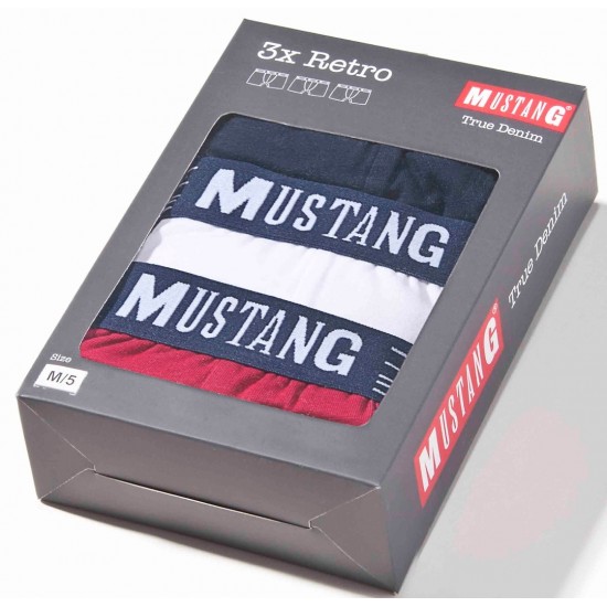 Pánske trojbalenie boxeriek Tyler Sport - modrá / biela / červená MUSTANG Pánske trojbalenie boxeriek Tyler Sport - modrá / biela / červená MUSTANG