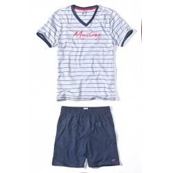 Pánske bavlnené pyžamo THEO - tričko + kraťasy