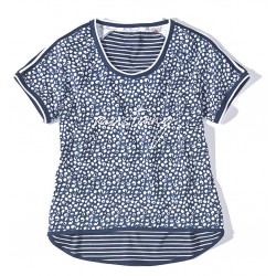 Dámske modro-biele tričko s krátkym rukávom CLEO