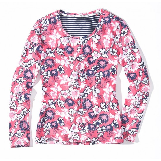 Dámske ružové tričko s kvetinovým vzorom ANNOUK MUSTANG