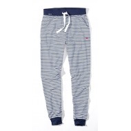 Dámske pruhované bielo-modré nohavice