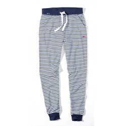 Dámske pruhované bielo-modré nohavice