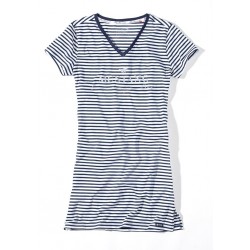 Dámska pruhovaná nočná košielka modro-bielej farby 