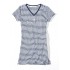 Dámska pruhovaná nočná košielka modro-bielej farby 