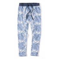 Dámske modré nohavice s jemným vzorom LEOLINE