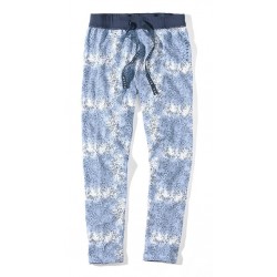 Dámske modré nohavice s jemným vzorom LEOLINE