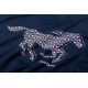 Dámske modré tričko s potlačou koňa MUSTANG