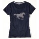 Dámske modré tričko s potlačou koňa MUSTANG