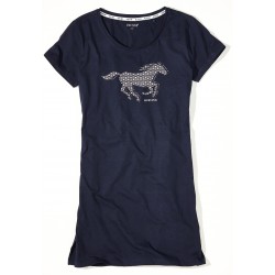 Dámska modrá nočná košielka s potlačou koňa CIRCLE DOTS Dámska modrá nočná košielka s potlačou koňa CIRCLE DOTS