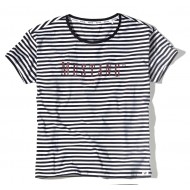 Dámske modro-biele tričko s krátkym rukávom JADE