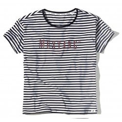 Dámske modro-biele tričko s krátkym rukávom JADE