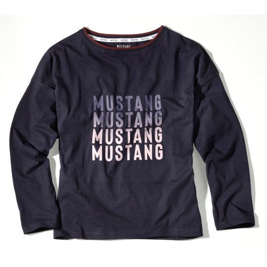 Dámske modré tričko s dlhým rukávom HAILEY MUSTANG Dámske modré tričko s dlhým rukávom HAILEY MUSTANG
