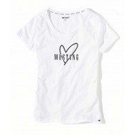 Dámske biele tričko s potlačou srdca JETTE