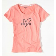 Dámske ružové tričko s potlačou srdca JETTE