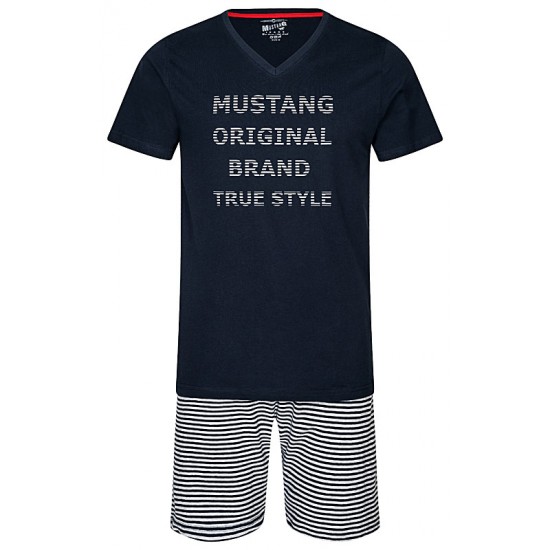 Pánske bavlnené pyžamo Ole - tričko + kraťasy MUSTANG Pánske bavlnené pyžamo Ole - tričko + kraťasy MUSTANG